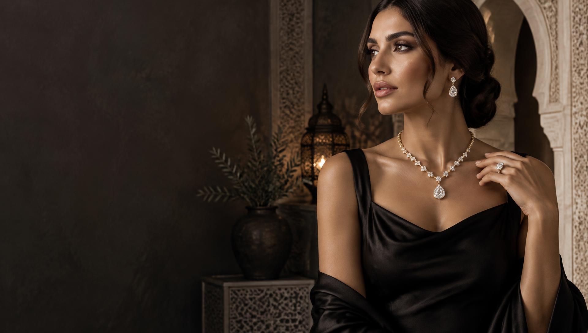 Bijoux lumineux portés dans un palais marocain