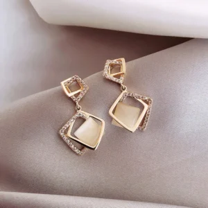 Boucles d’oreilles en perle géométrique s925 argent zircon